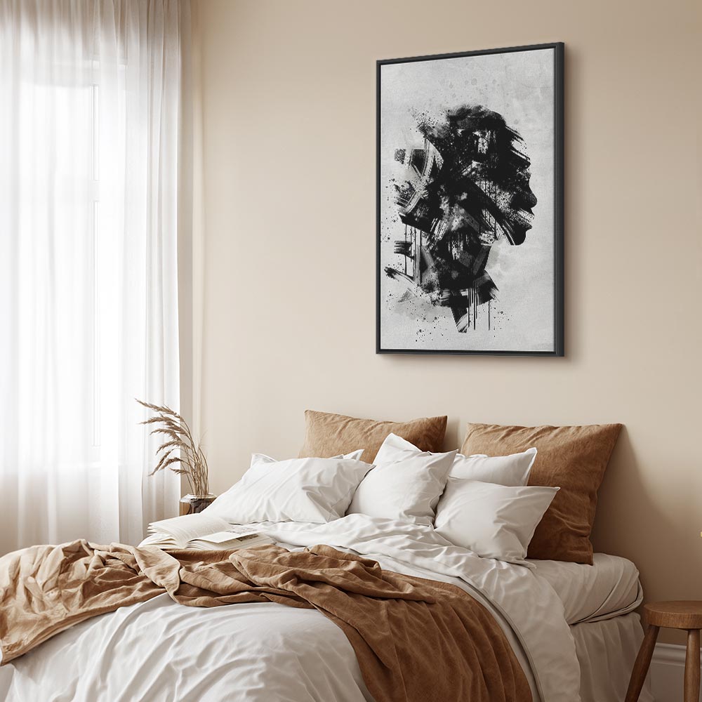 Classic Profile Abstract Portrait Canvas Print