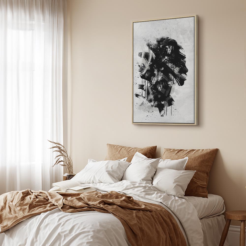 Classic Profile Abstract Portrait Canvas Print