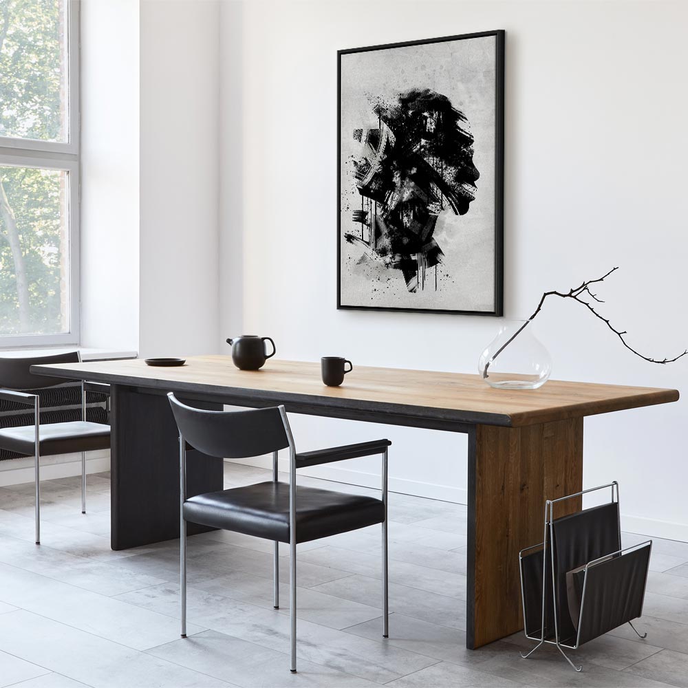 Classic Profile Abstract Portrait Canvas Print