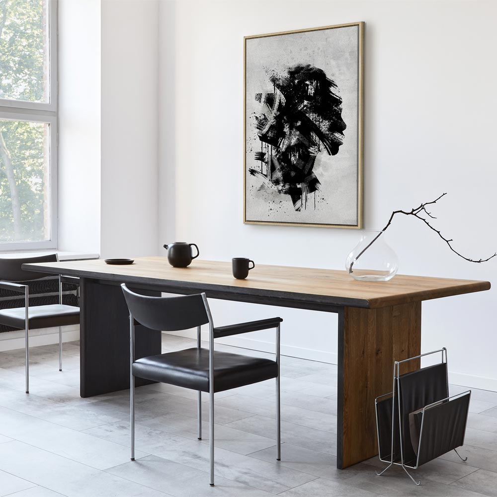 Classic Profile Abstract Portrait Canvas Print