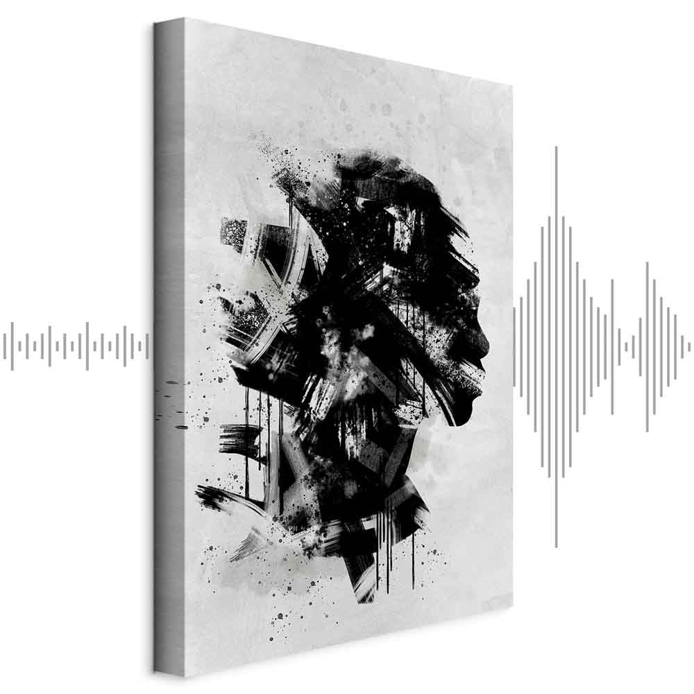 Classic Profile Abstract Portrait Canvas Print