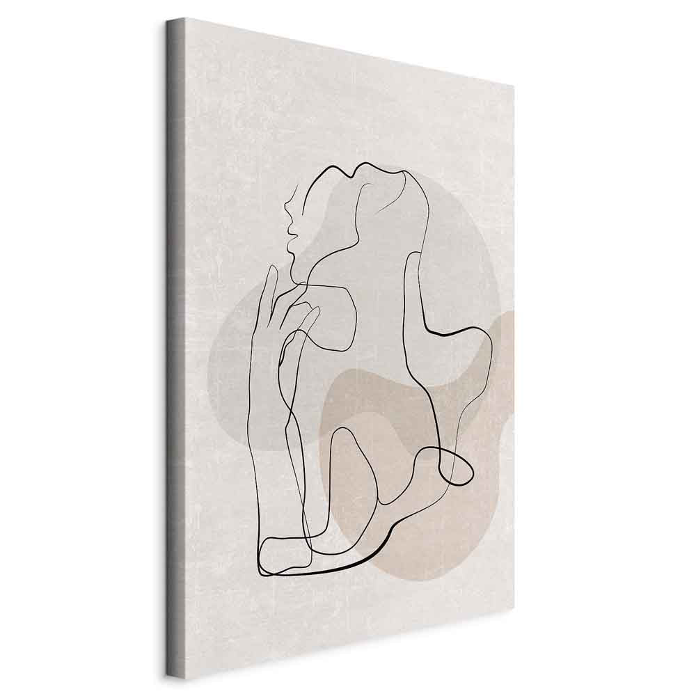French Chic Line Art Faces Vertical Canvas Print