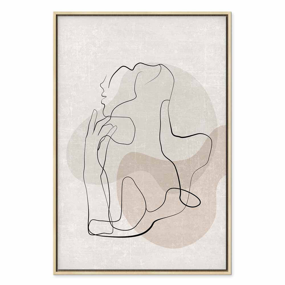 French Chic Line Art Faces Vertical Canvas Print