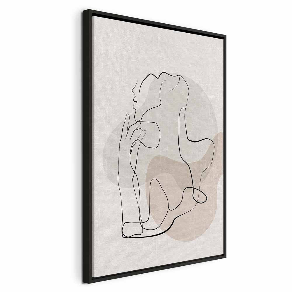 French Chic Line Art Faces Vertical Canvas Print
