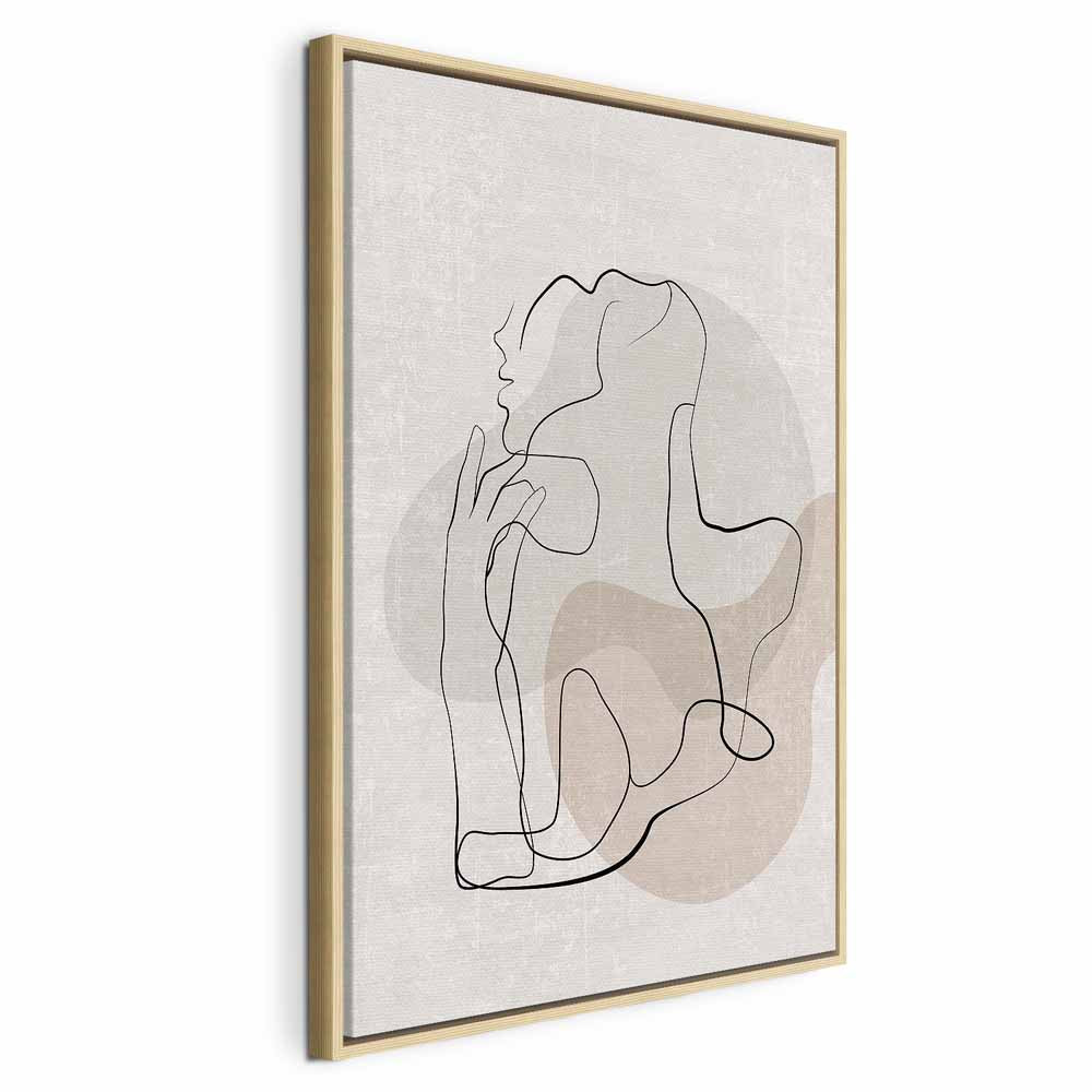 French Chic Line Art Faces Vertical Canvas Print