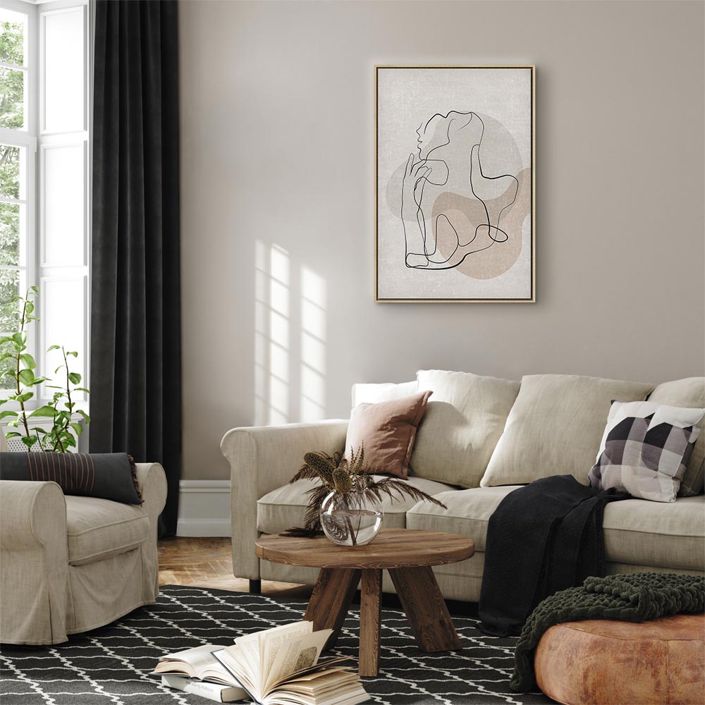 French Chic Line Art Faces Vertical Canvas Print