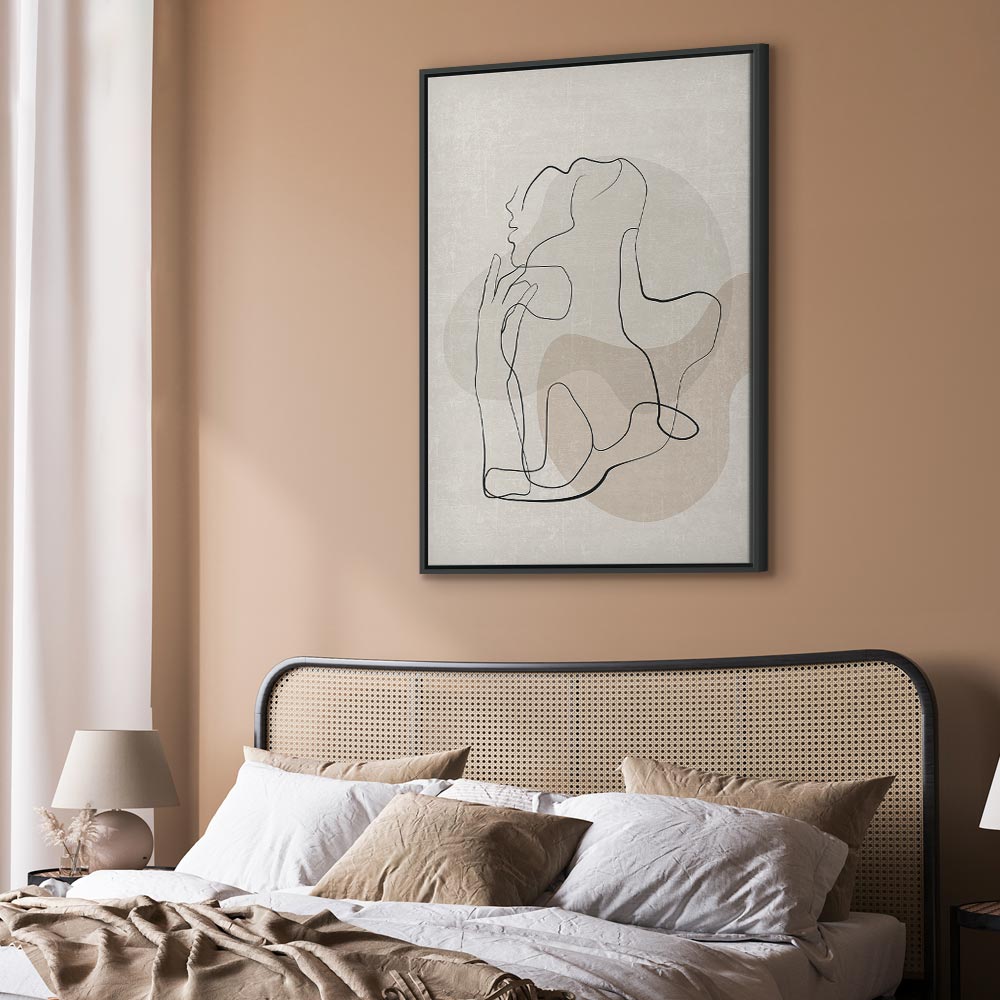 French Chic Line Art Faces Vertical Canvas Print