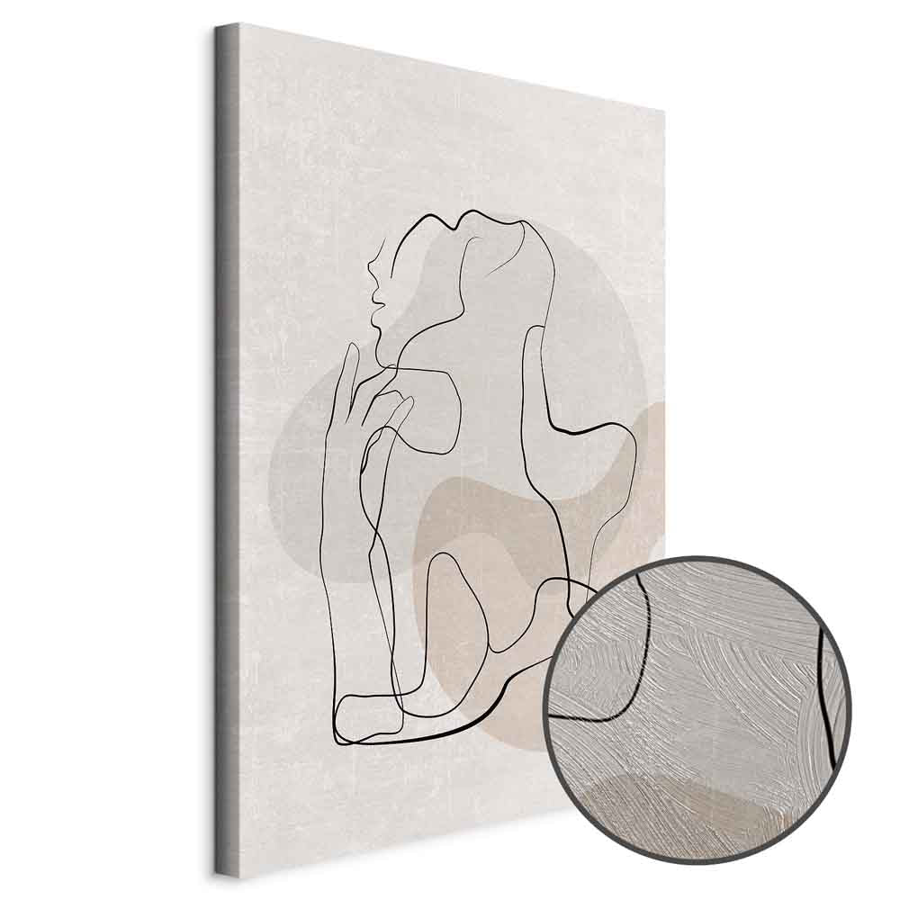 French Chic Line Art Faces Vertical Canvas Print