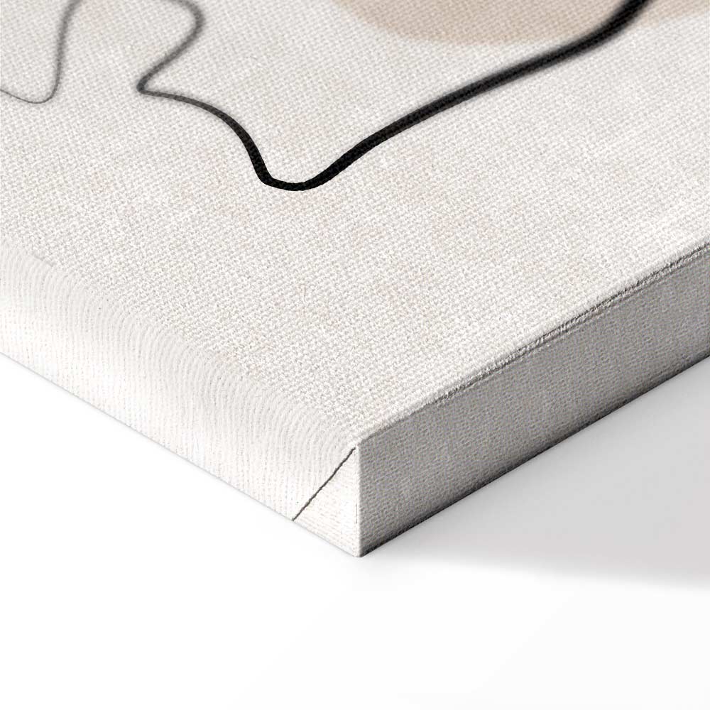 Romantic Line Art Faces Abstract Canvas Print