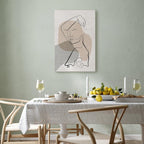 Romantic Line Art Faces Abstract Canvas Print