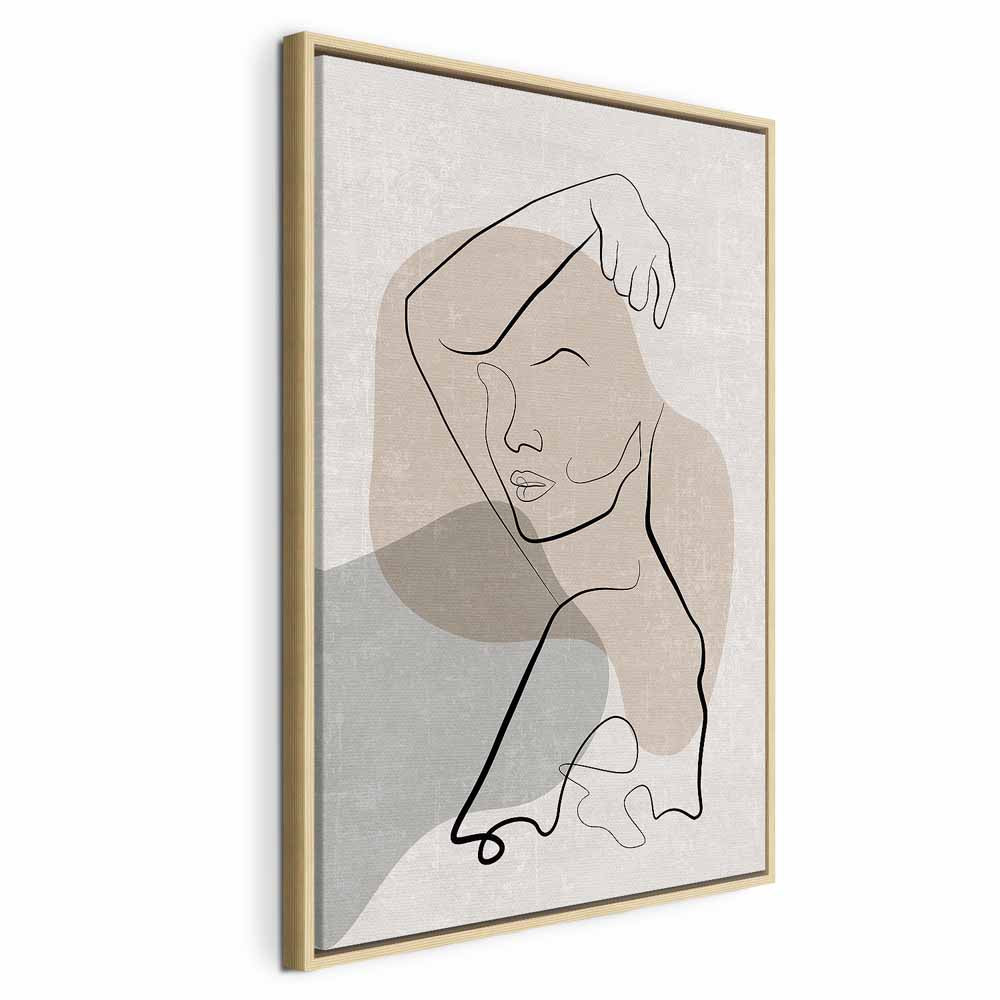 Romantic Line Art Faces Abstract Canvas Print