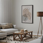 Romantic Line Art Faces Abstract Canvas Print