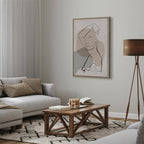 Romantic Line Art Faces Abstract Canvas Print