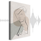 Romantic Line Art Faces Abstract Canvas Print