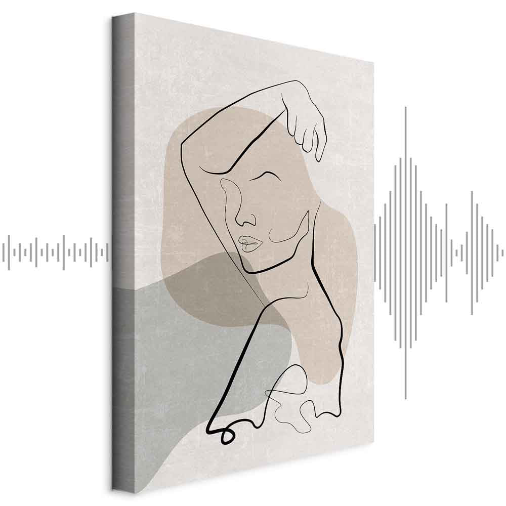 Romantic Line Art Faces Abstract Canvas Print