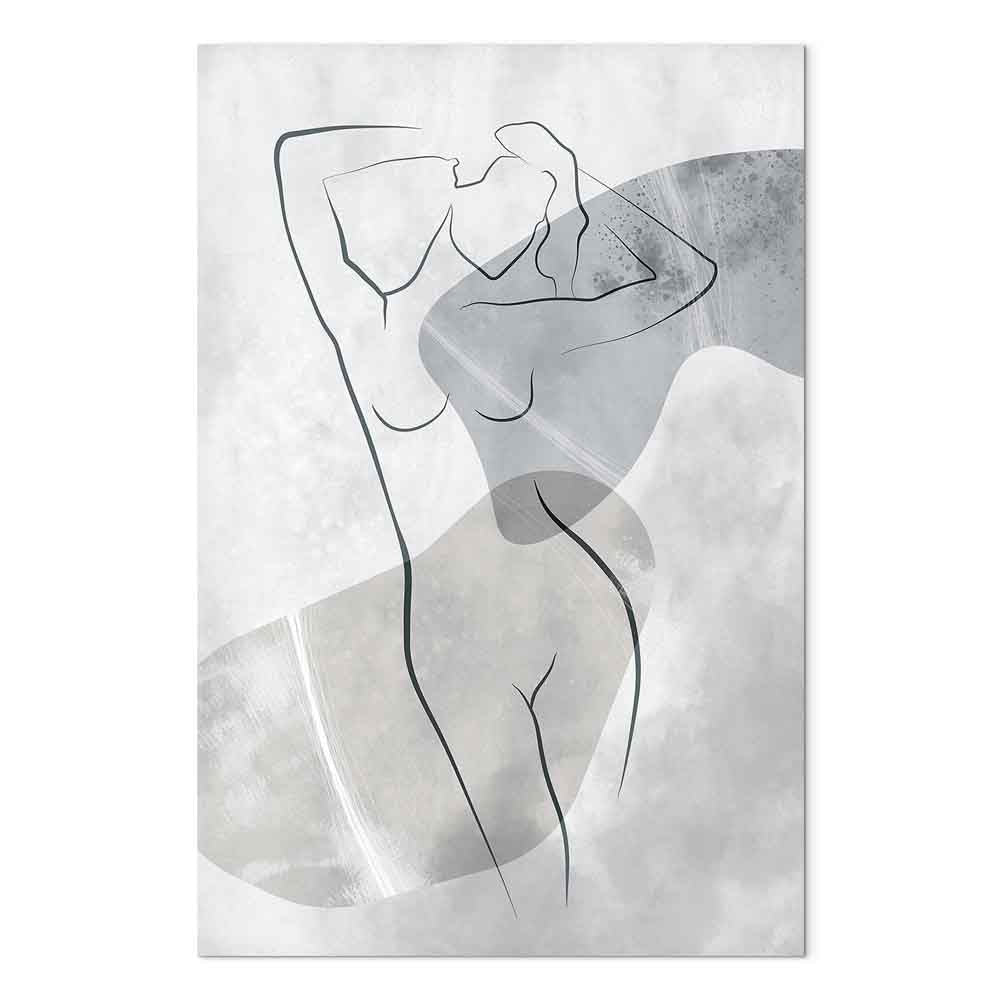 Abstract Line Art Silhouette Vertical Canvas Print