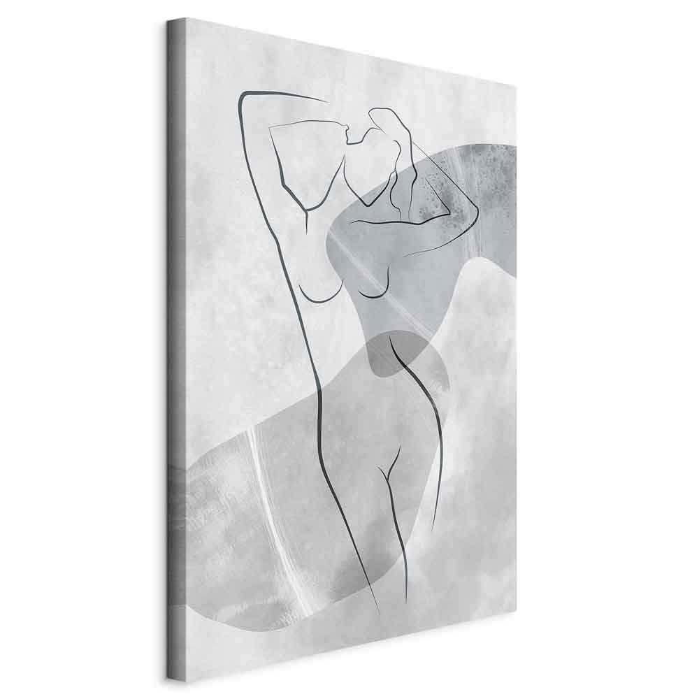 Abstract Line Art Silhouette Vertical Canvas Print