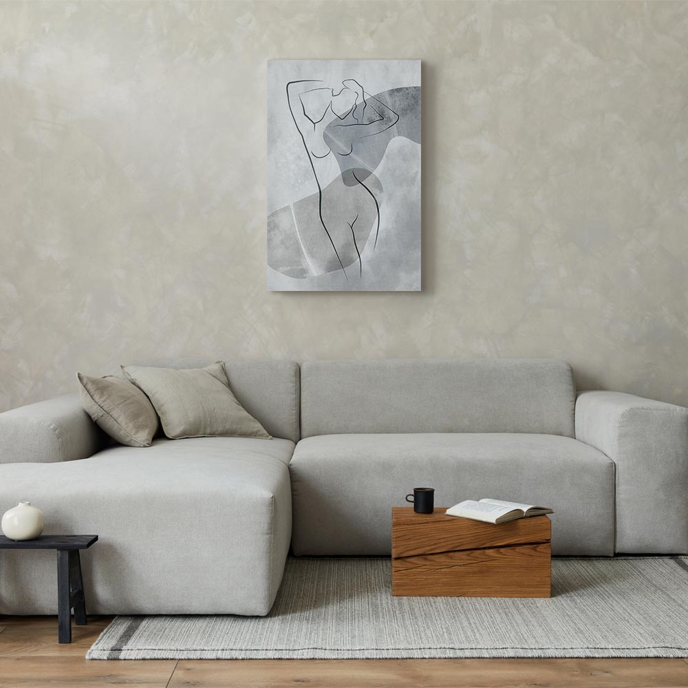 Abstract Line Art Silhouette Vertical Canvas Print