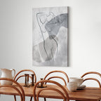 Abstract Line Art Silhouette Vertical Canvas Print