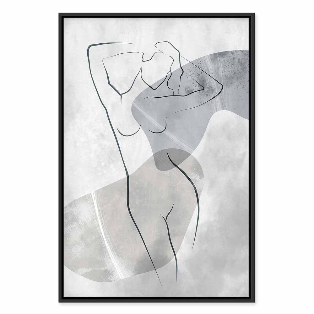 Abstract Line Art Silhouette Vertical Canvas Print
