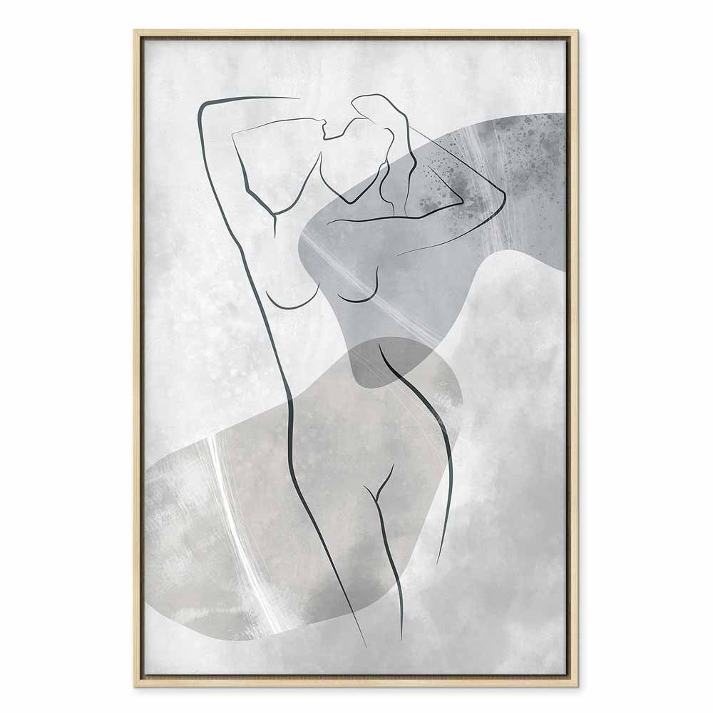 Abstract Line Art Silhouette Vertical Canvas Print