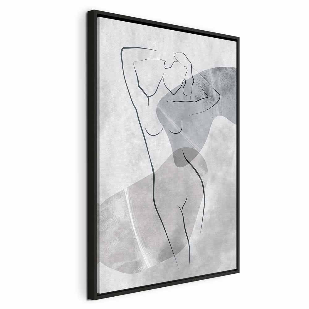 Abstract Line Art Silhouette Vertical Canvas Print