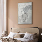 Abstract Line Art Silhouette Vertical Canvas Print