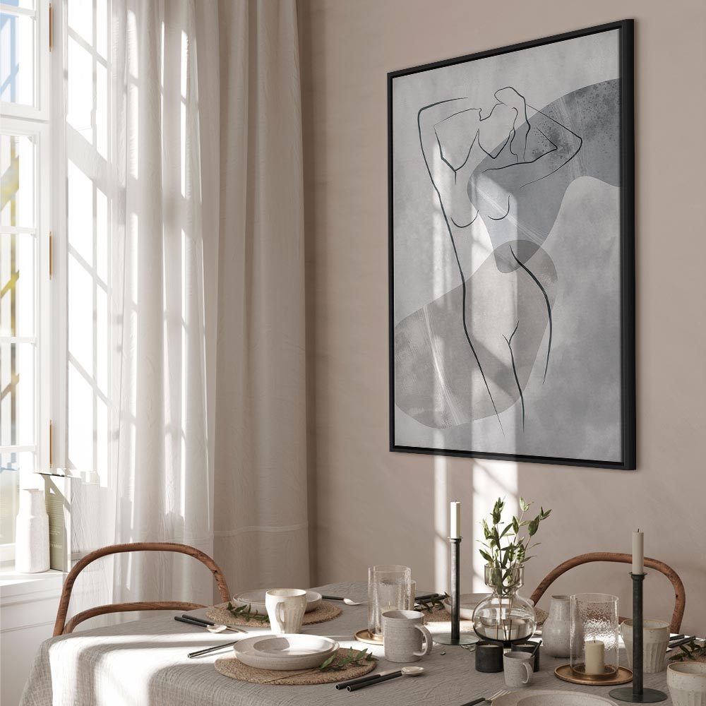 Abstract Line Art Silhouette Vertical Canvas Print