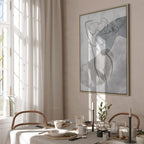 Abstract Line Art Silhouette Vertical Canvas Print