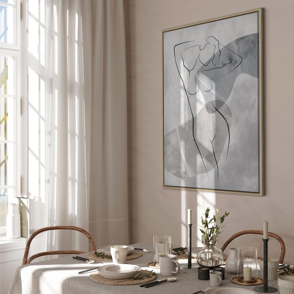 Abstract Line Art Silhouette Vertical Canvas Print