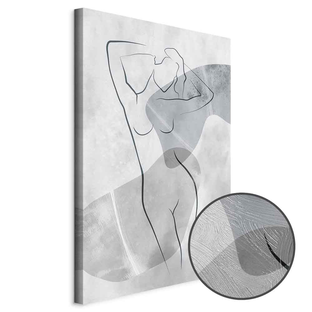 Abstract Line Art Silhouette Vertical Canvas Print