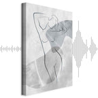 Abstract Line Art Silhouette Vertical Canvas Print