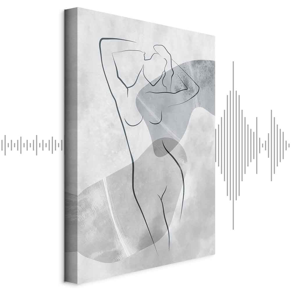 Abstract Line Art Silhouette Vertical Canvas Print