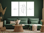 Canvas Print Love Triptych 3-Part Wall Art