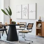 Line Art Couple Love Triptych Canvas Print