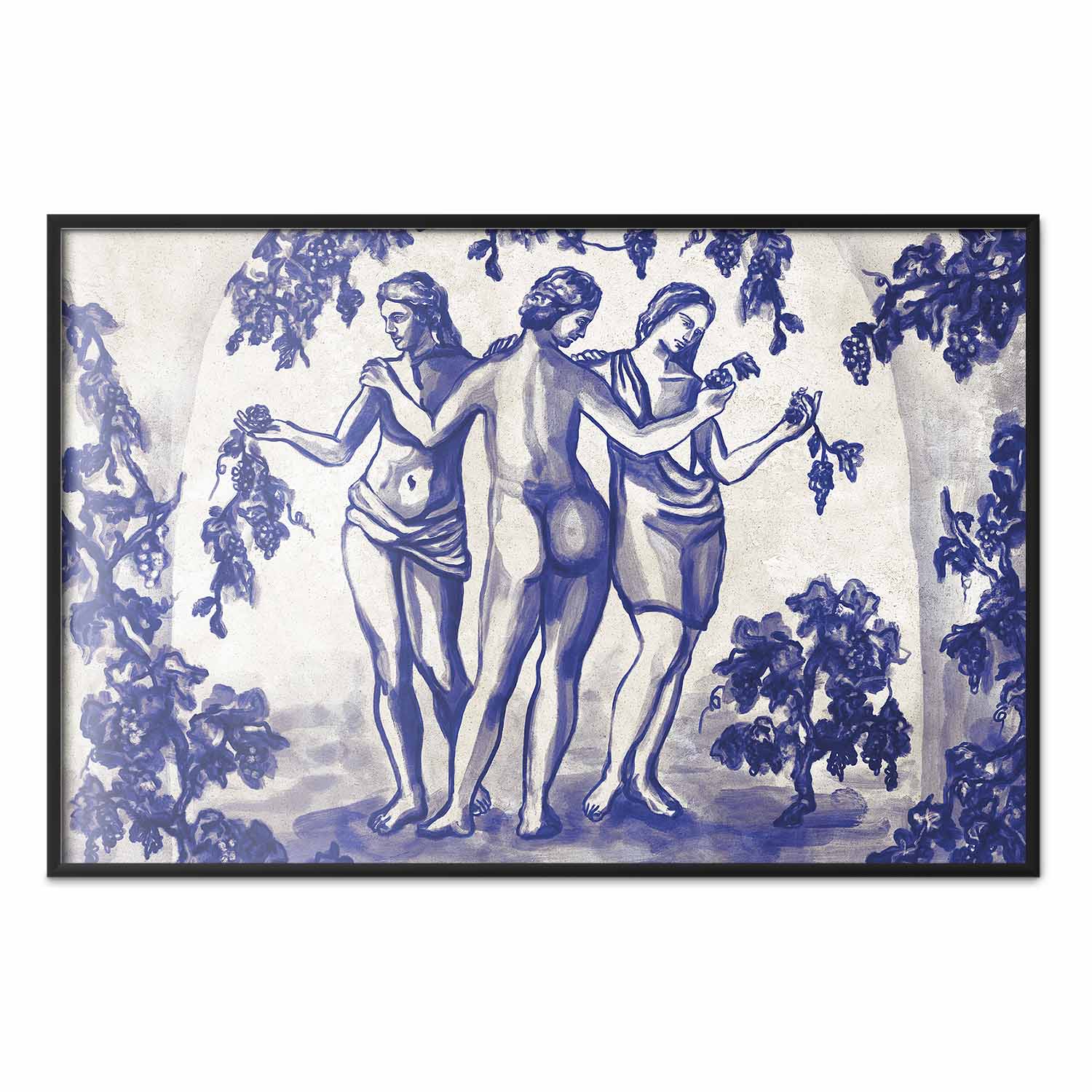Ancient Vineyard Blue Ink Portal Women Poster