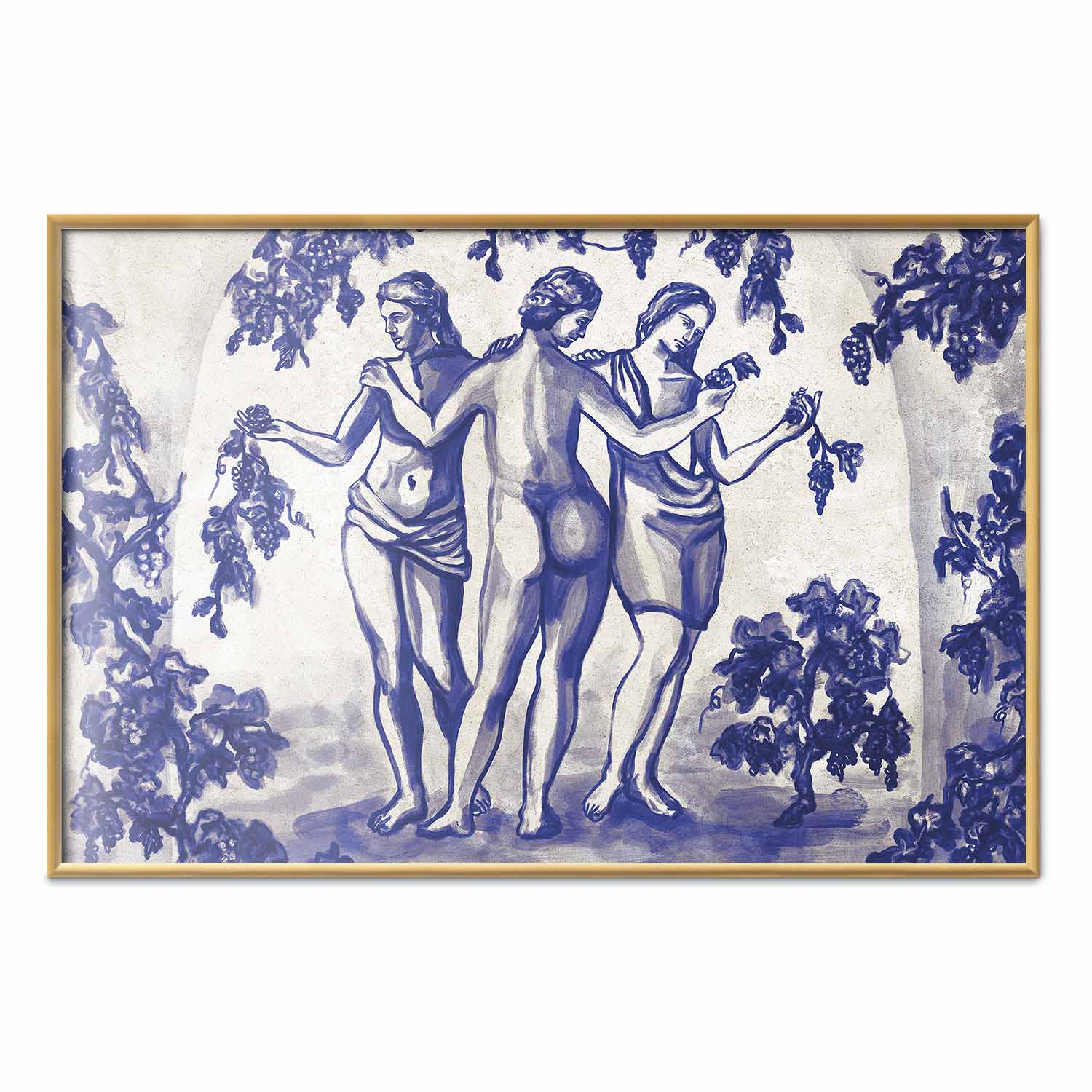 Ancient Vineyard Blue Ink Portal Women Poster