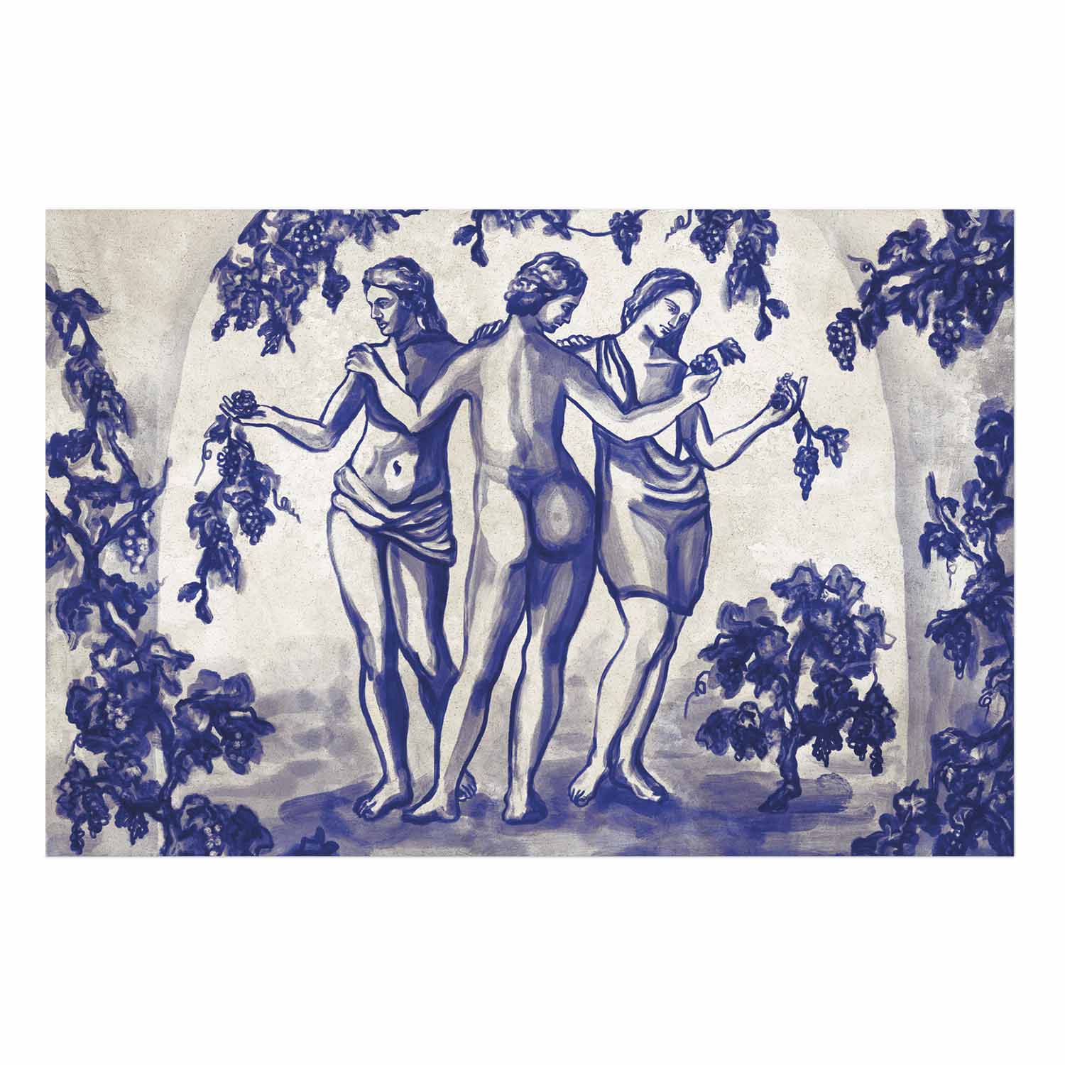 Ancient Vineyard Blue Ink Portal Women Poster