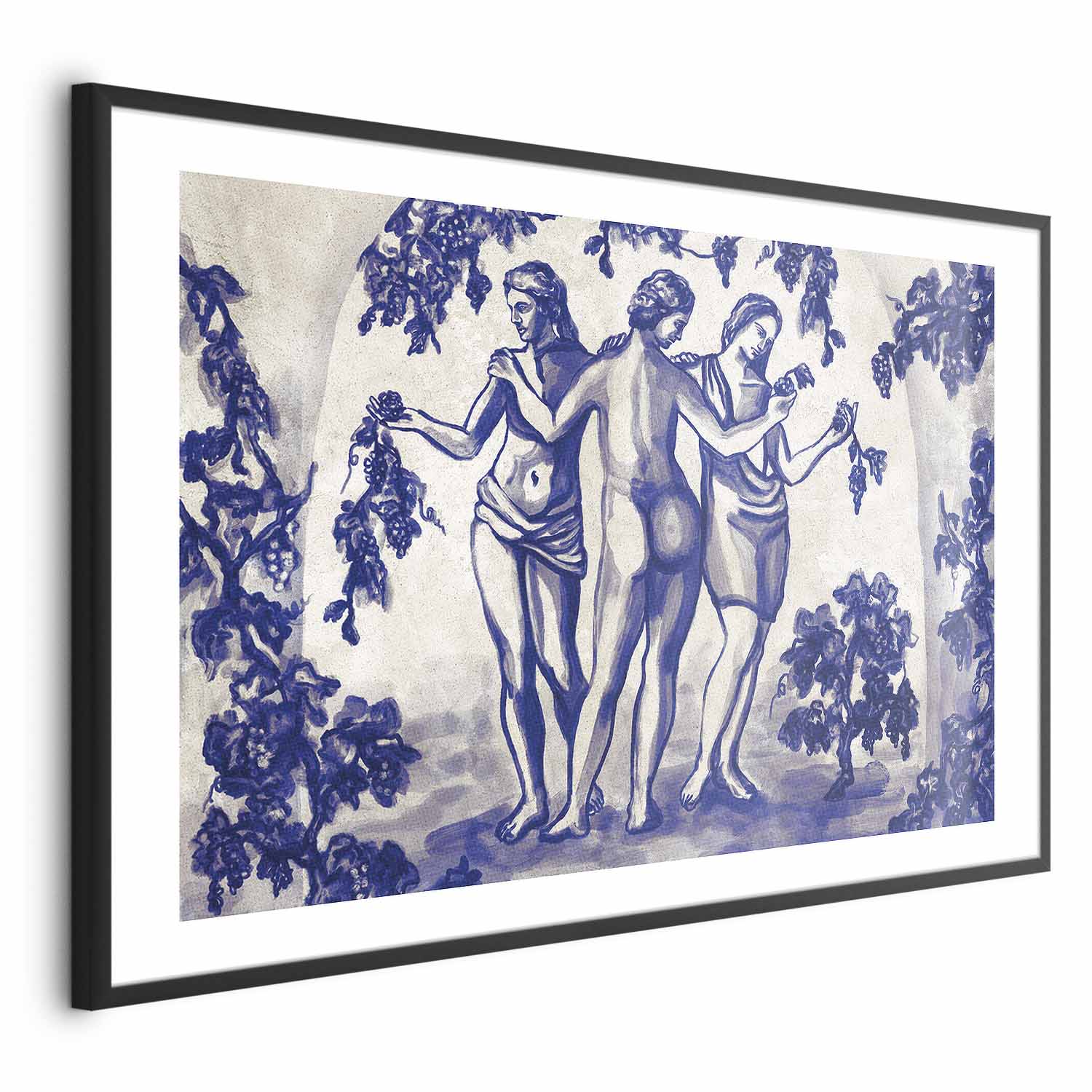 Ancient Vineyard Blue Ink Portal Women Poster