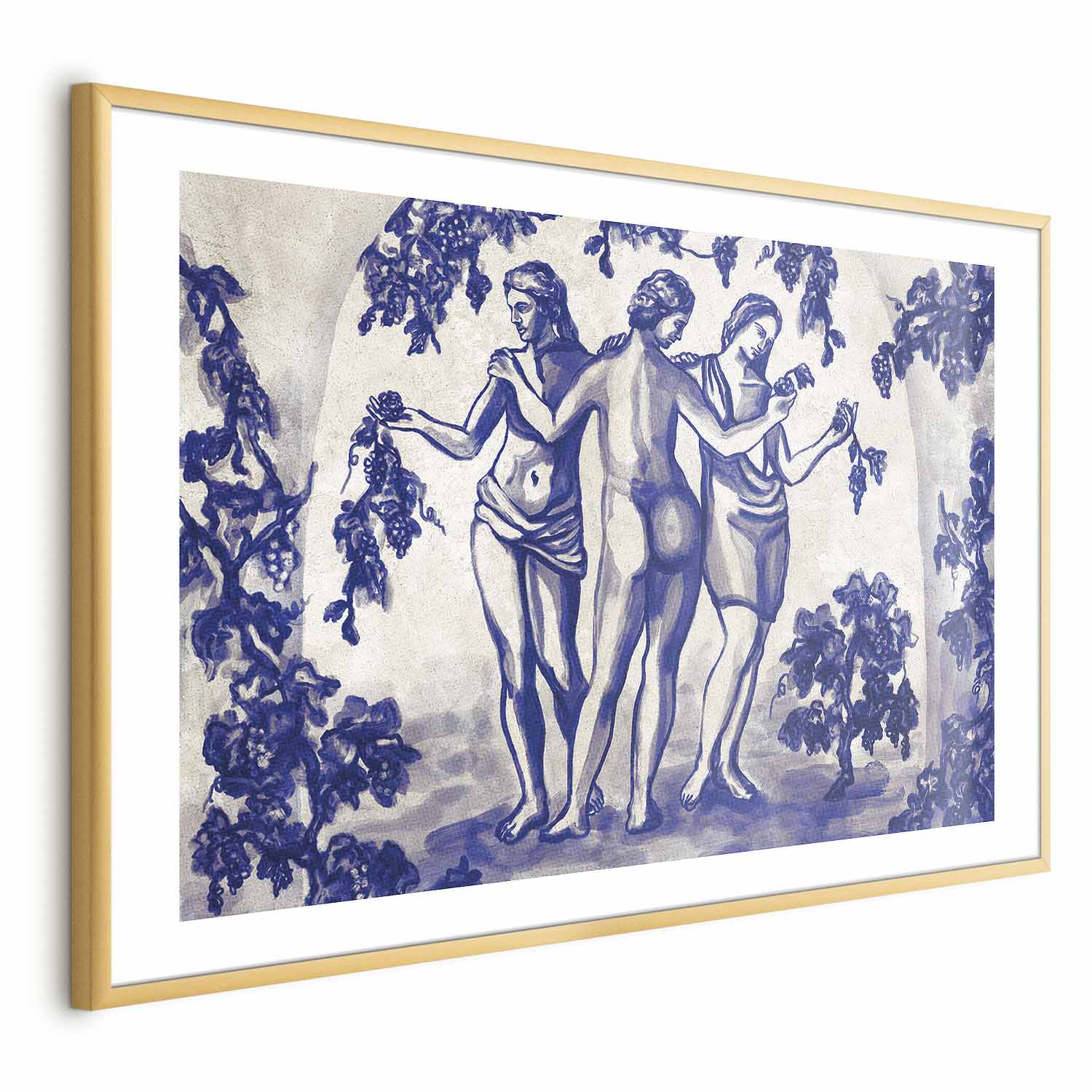 Ancient Vineyard Blue Ink Portal Women Poster