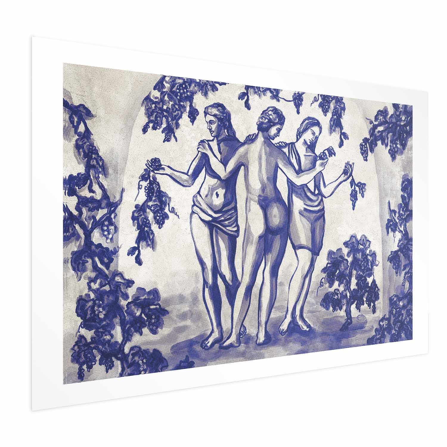 Ancient Vineyard Blue Ink Portal Women Poster