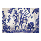 Ancient Vineyard Women Blue Ink Portal Canvas Print