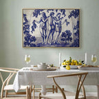 Ancient Vineyard Women Blue Ink Portal Canvas Print