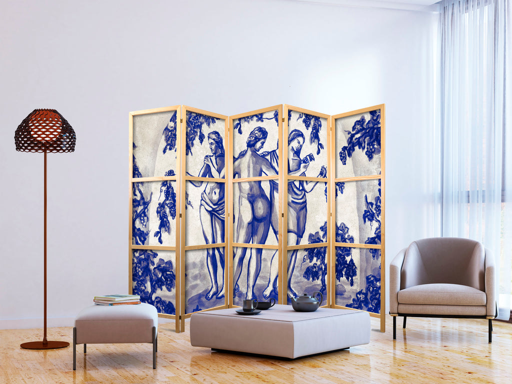 Japanese Room Divider 5-Panel The Three Graces: Women Among Vineyards