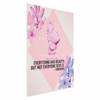 Confucius Bust Pink Floral Quote Poster