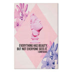 Pink Bust Floral Quote Contemporary Canvas Print