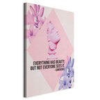 Canvas Print: Beauty in the Eyes - Pink Bust & Flowers