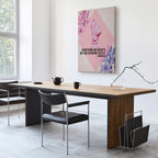 Pink Bust Floral Quote Contemporary Canvas Print