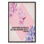 Pink Bust Floral Quote Contemporary Canvas Print