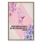 Pink Bust Floral Quote Contemporary Canvas Print